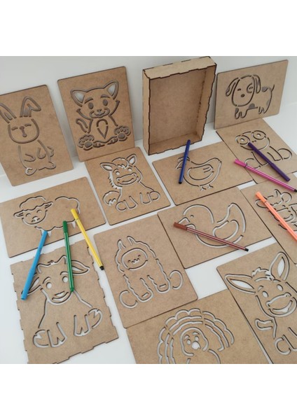 Montessori Çiftlik Hayvanları Çizgi Egzersizi Seti 3-6 Yaş Ince Motor Becerileri Geliştirici Oyuncak