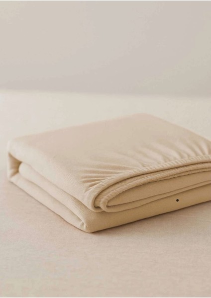 Çift Kişilik Düz Penye %100 Pamuklu Lastikli Çarşaf 200X200 cm Battal Boy Newsheet Bej fiyatları