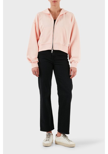 Pamuklu Oversize Fit Kapüşonlu Fermuarlı Crop Sweat LV047C216GVI7 Bayan Sweat LV047C216G Vı7 fiyatları