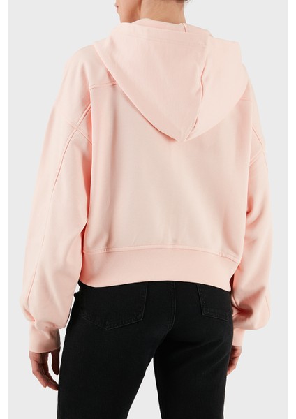 Pamuklu Oversize Fit Kapüşonlu Fermuarlı Crop Sweat LV047C216GVI7 Bayan Sweat LV047C216G Vı7 modelleri