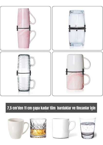 Bardak ve Kupa Düzenleyici Dolap Içi Yer Kazandırıcı 6 Adet modelleri