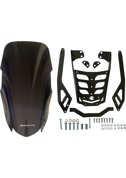Bajaj Dominar 250/400 FÜME(2017-24)Uyumlu Uzun Siperlik Camı-Çanta Demiri(5mm Extra Güçlü)Takımı