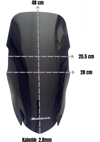 Bajaj Dominar 250/400 FÜME(2017-24)Uyumlu Uzun Siperlik Camı-Çanta Demiri(5mm Extra Güçlü)Takımı modelleri
