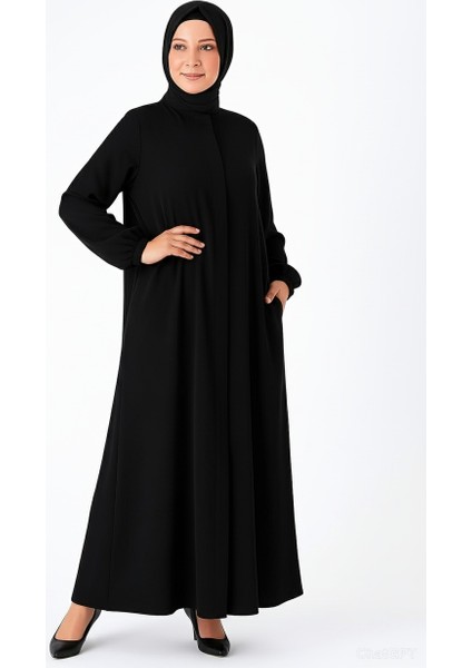 Medine Ipeği Mevlana Kesim Cepli Kuşaklı Bol Ferace Siyah fiyatları