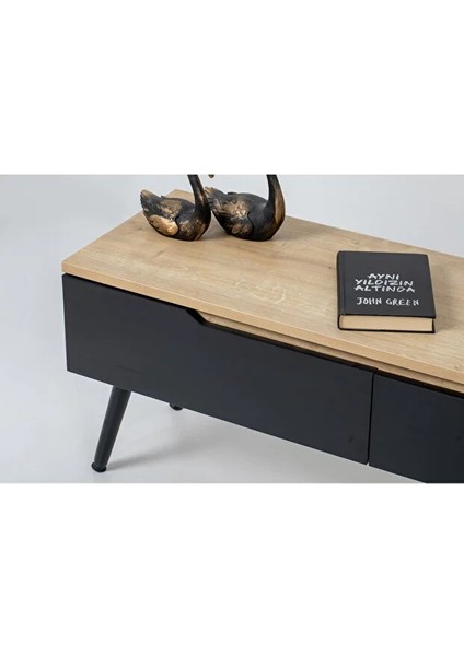 Flora Mass Dekoratif Tv Ünitesi 150 cm (Meşe-Siyah) modelleri