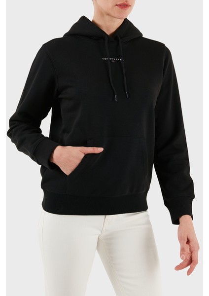 Pamuklu Regular Fit Kapüşonlu Logolu Sweat Bayan Sweat DW0DW21963 Bds fırsatları