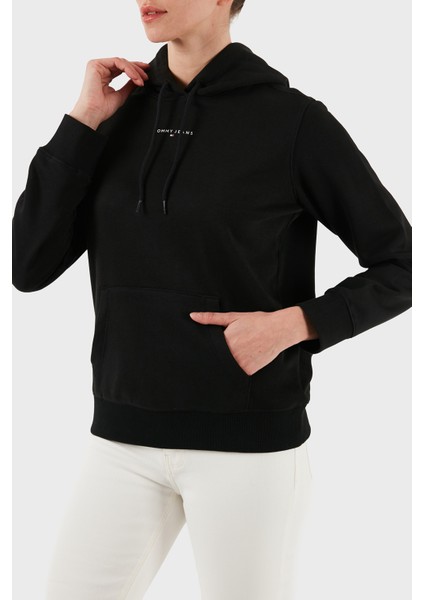 Pamuklu Regular Fit Kapüşonlu Logolu Sweat Bayan Sweat DW0DW21963 Bds indirimleri