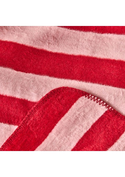 Soft Çizgili Pamuklu Tv Battaniyesi - Pembe / Kırmızı - 130X170 cm modelleri
