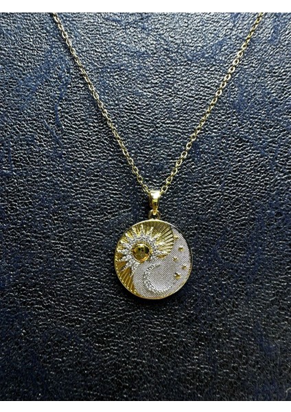 Paslanmaz Çelik Yin Yang Ay ve Güneş Tasarım Kolye Gold fiyatları