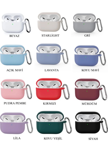 Apple Airpods Pro 3.nesil ile Uyumlu Esnek Silikon Koruyucu Kılıf + Askı Aparatı modelleri