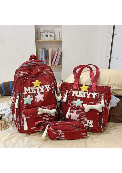 Yeni Yüksek Değerli Büyük Kapasiteli Ortaokul ve Lise Öğrencileri Kız Çanta Hafif Okul Çantası Moda Eğlence Omuz Sırt Bilgisayar Çantası (Yurt Dışından)