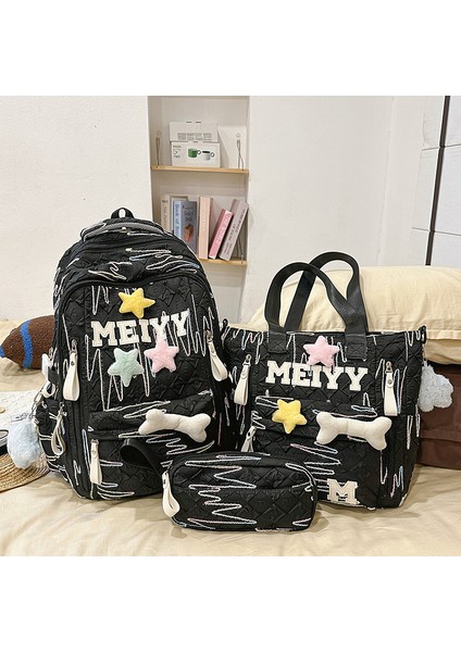 Yeni Yüksek Değerli Büyük Kapasiteli Ortaokul ve Lise Öğrencileri Kız Çanta Hafif Okul Çantası Moda Eğlence Omuz Sırt Bilgisayar Çantası (Yurt Dışından)