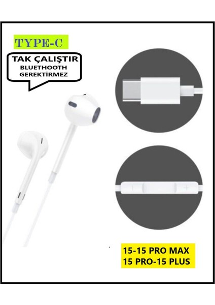 Iphone 16 16 Pro 16 Max 15 15 Pro 15 Pro Max Kulaklık Type C Uyumlu Kulaklık Kablolu Tak Çalıştır fiyatları