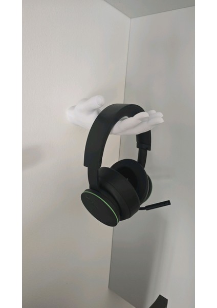 El Formlu Duvar Tipi Kulaklık Standı – Sarı Dekoratif Tutucu