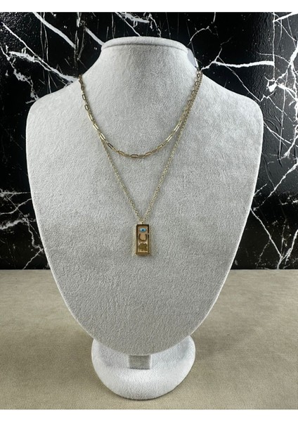 2li Tasarım Çelik Şans Kolyesi fiyatları