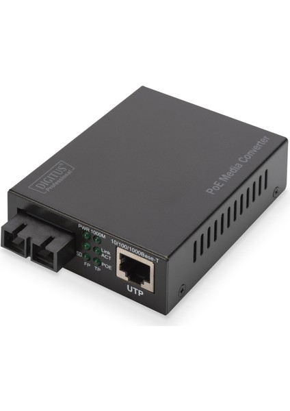 Digitus Gigabit Ethernet Poe+ Media Converter, Singlemode 802.3AT, 30W, Sc Konektör, Maksimum 20KM&LT;BR&GT; DIGITUS 1000BASE-X To 10/100/1000BASE-T 802.3AT Poe+ Media Converter