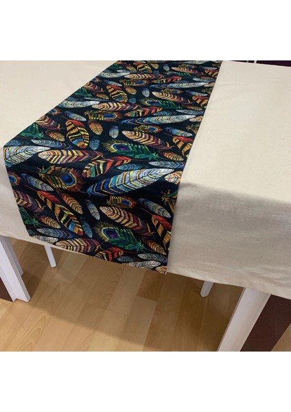 Renkli Tüy Desenli Runner, Yüksek Kaliteli Dijital Baskılı Runner, Dayanıklı, Modern Tasarım 40X110 cm fiyatları