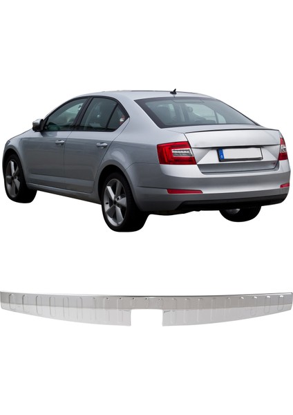 Skoda Octavia 3 Uyumlu 2013-2020 Krom Bagaj Iç Eşiği Paslanmaz Çelik