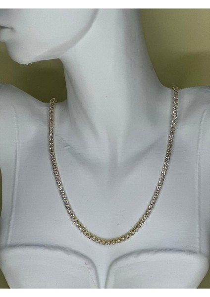 Paslanmaz Çelik Zirkon Taşlı Su Yolu Kolye