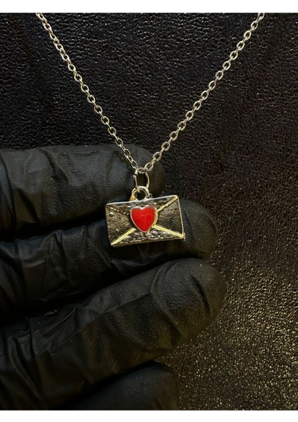 Kalpli Mektup Zarfı Çelik Kolye