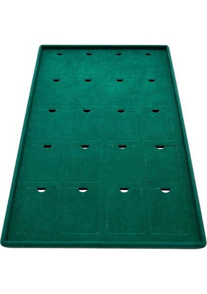 Dikine Süet Kumaş Yeşil 34-24 cm Ayaklı 20 Pedli Kolye Tabla Stand fiyatları