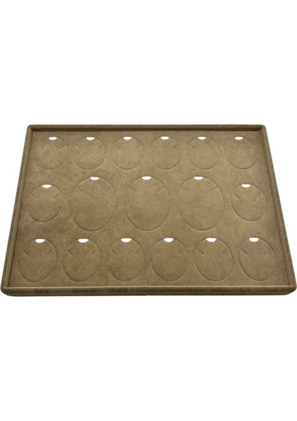 Süet Kumaş Kahve 34-24 cm Ayaklı 17 Pedli Kolye Tabla Stand fırsatları