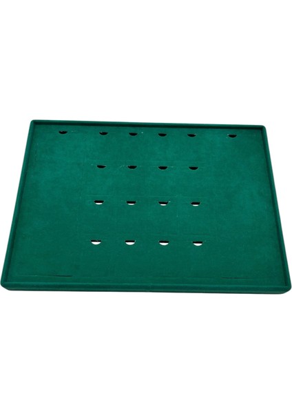 Süet Kumaş Yeşil 34-24 cm Ayaklı 18 Pedli Kolye Tabla Stand fiyatları