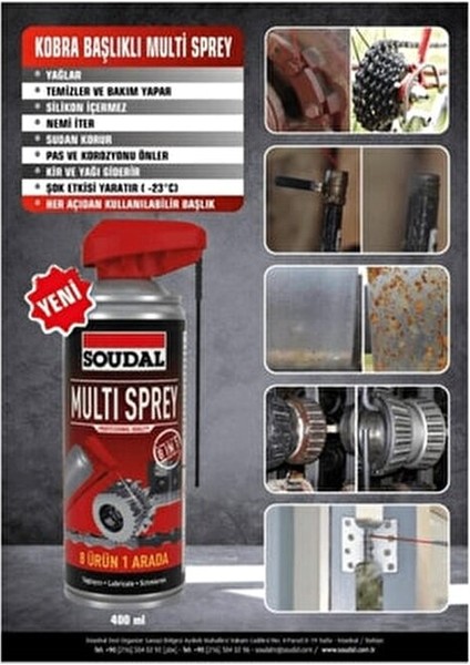 Multi Sprey 400 ml 8 Ürün 1 Arada Yağlayıcı ve Koruyucu Özellikler modelleri