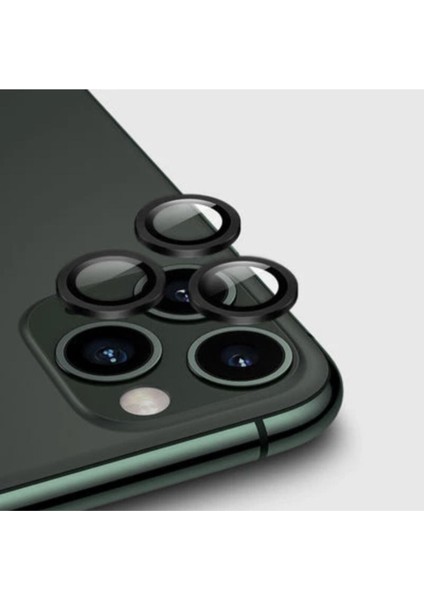 Iphone 13 Pro Max Kamera Koruyucu Lens Mercek Metal Çerçeveli 3lü Set Siyah Black