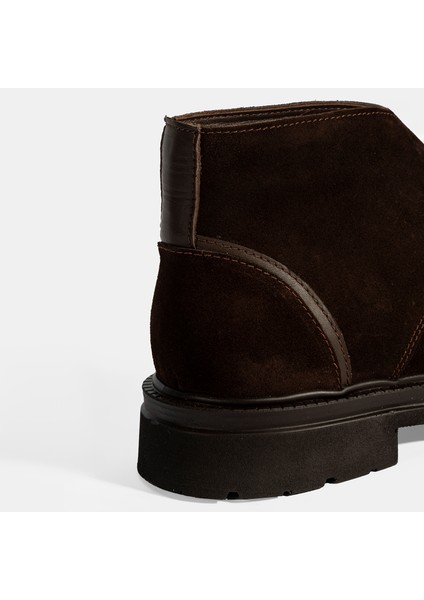 Erkek Kahve Bağcıklı Süet Bot