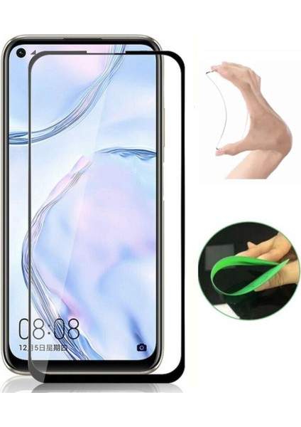 Oppo Reno 4 Lite Ekran Koruyucu Seramik Nano Cam Esnek Tam Full Kaplayan Kırılmaz