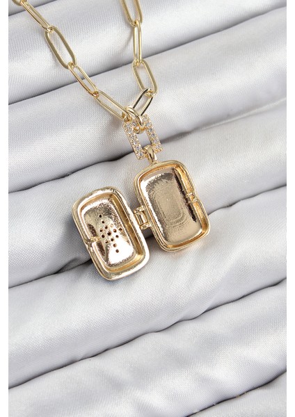 Pirinç Zirkon Taşlı Açılabilir Kutup Yıldızı Model Gold Renk Kadın Kolye TG27BKO10430 fiyatları