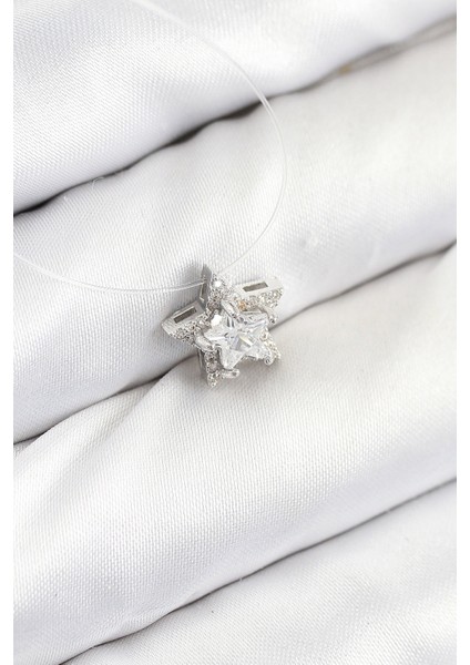 Misineli Yıldız Model Gümüş Renk Hayalet Kolye TG27BKO10504