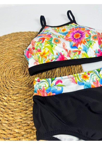 Kadın Şık Etnik Desenli Crop Bikini Takımı fiyatları