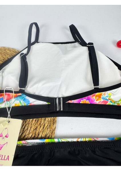 Kadın Şık Etnik Desenli Crop Bikini Takımı indirimleri