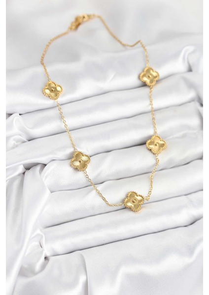 316L Çelik Zincir Gold Renk Yonca Kadın Kolye TG27BKO10593 fiyatları