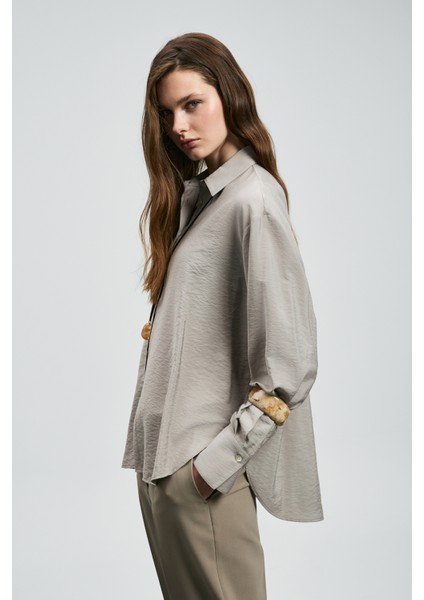 Mıla Kadın Ipekli Gömlek Siyah