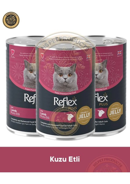 Plus Jöle Içinde Et Parçacıklı Kuzu Etli Yetişkin Kedi Maması 3X400GR