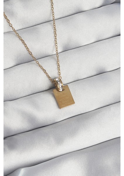 316L Çelik Zincir Gold Renk Zirkon Taşlı Aşk Mektubu Kolye TG27BKO8907 modelleri