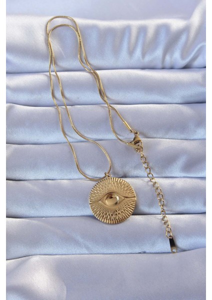 316L Altın Renk Işlemeli Göz Kolye TG27BKO9276 fiyatları