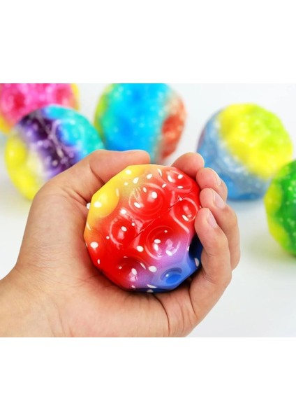 Yükseğe Zıplayan Top Moon Ball Ay Topu Rengarenk 7 cm - 1 Adet