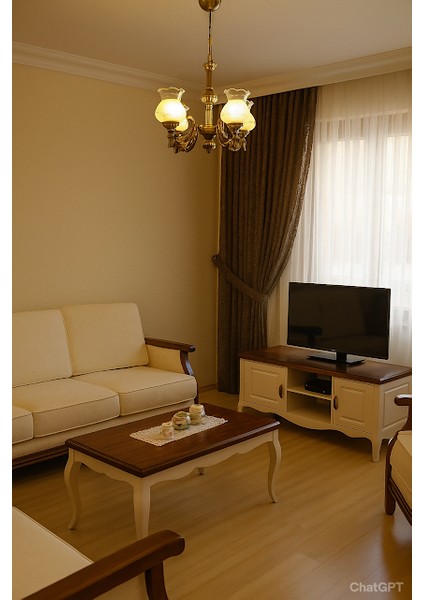 Dört Kollu Cadena Eskitme Avize Mat Beyaz Camlı