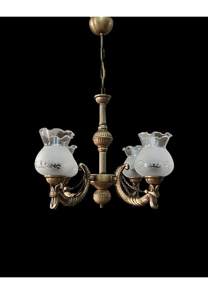 Dört Kollu Cadena Eskitme Avize Mat Beyaz Camlı modelleri