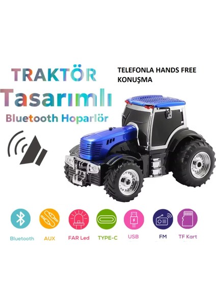Retro Taktör Taşınabilir Kablosuz Bluetooth Hoparlör ve Radyo,telefonla Handsfree Konuşabilme