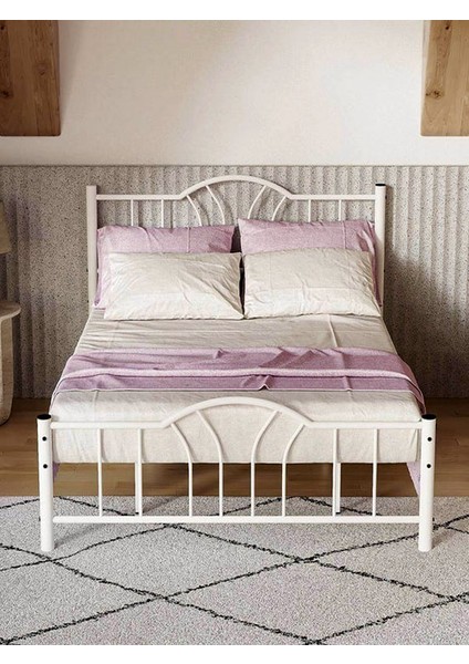 Argimo Bella Çift Kişilik Ferforje Metal Karyola Beyaz fiyatları