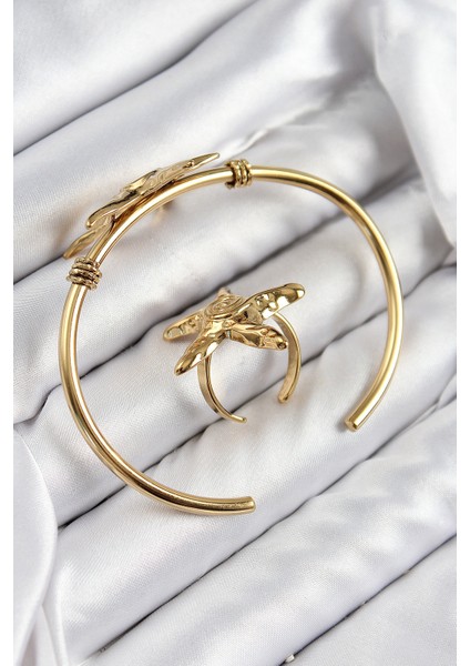 Pirinç Deniz Yıldızı Model Gold Renk Bileklik Yüzük Set TG27BB7600 fiyatları