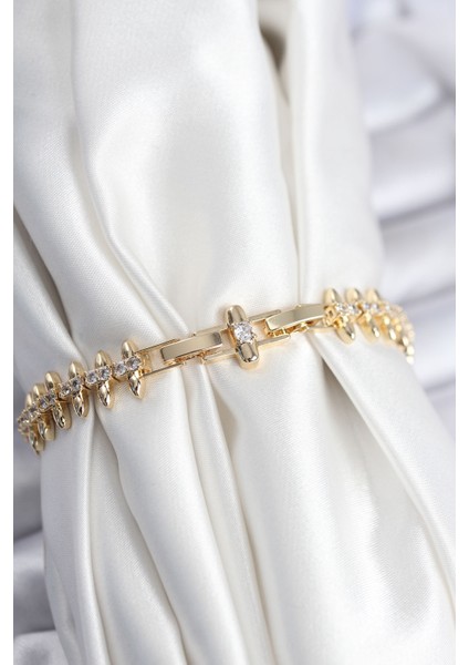 Pirinç Vıp Seri Gold Renk Sıralı Damla Model Kadın Bileklik TG27BB7932 fiyatları