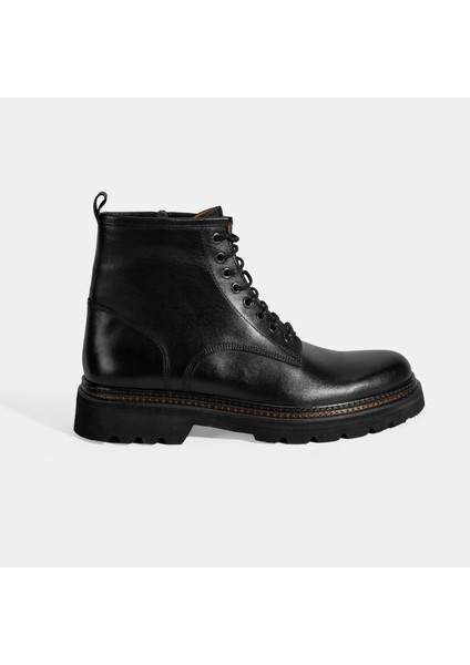Erkek Siyah Bağcıklı Deri Postal Bot fiyatları