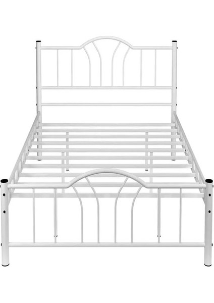 Argimo Bella Çift Kişilik Ferforje Metal Karyola Beyaz