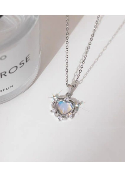 316L Çelik Zincir Gümüş Renk Kalp Model Kadın Kolye TG27BKO7823 modelleri